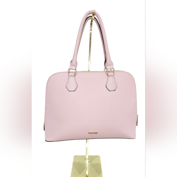 ALDO Blush Pink Structured Satchel Handbag | Gold Hardware | Top Handle Preowned - Picture 2 of 8